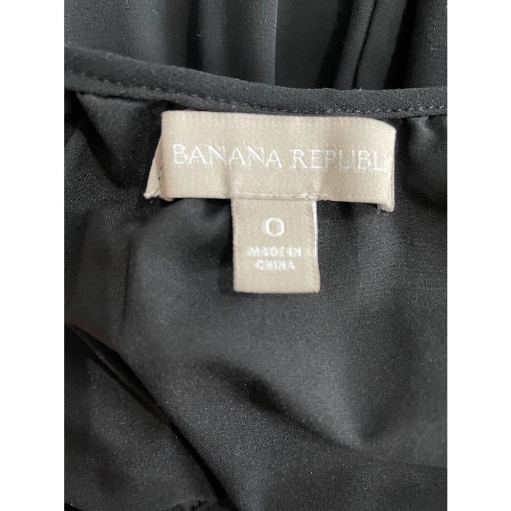 Banana Republic Chiffon Dress Womens Size 0 Patio Black High‎ Low Hem Slip Gown - Picture 8 of 11